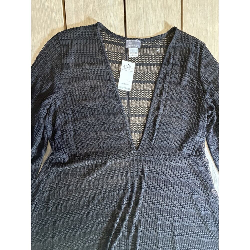 Jordan Taylor Cover Up XL‎ Swimsuit Cover-Up Beach Dress Boho Chic Coastal Black - Picture 3 of 6